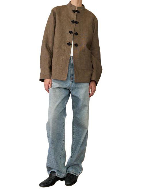 RÓHEPANKOU LINEN JACKET marrone Róhe | 419-11-180240 BROWN MELANGE